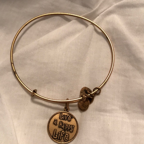Alex and Ani Jewelry - Alex and Ani “live a happy life” Gold bangle.